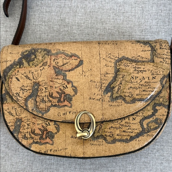 Patricia Nash European Map Print Velledoria Crossbody Bag - Picture 2 of 12